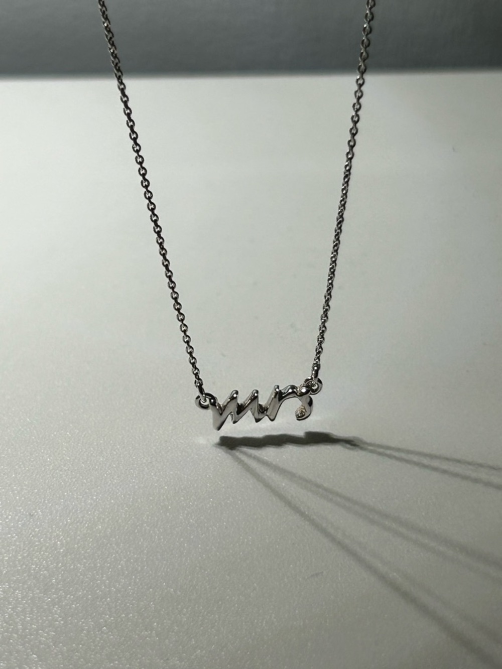 Kate Spade New York “Say Yes” Mrs Pendant Necklace, Bridal Silver